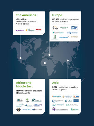 Join a large network of over 2 million providers worldwide in 192 countries.