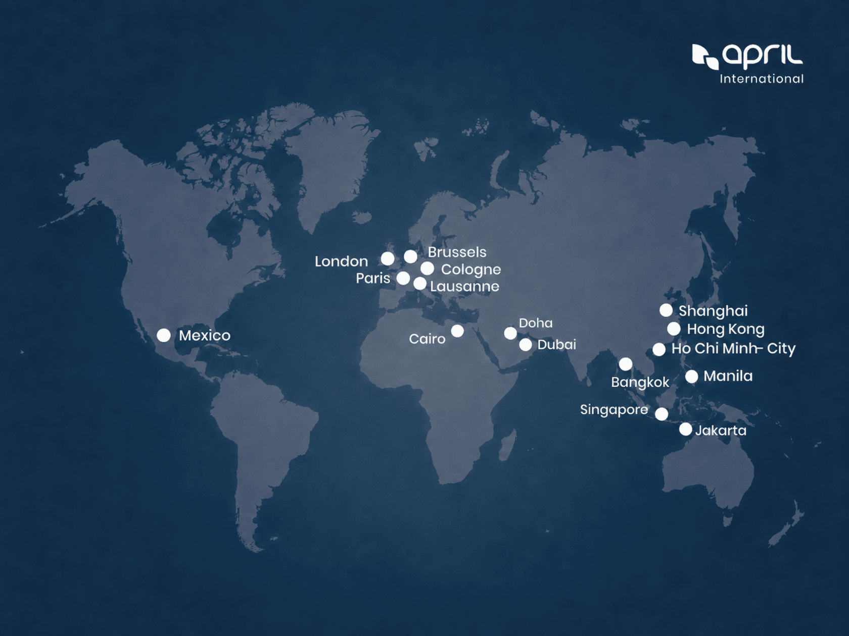 Map of APRIL International locations