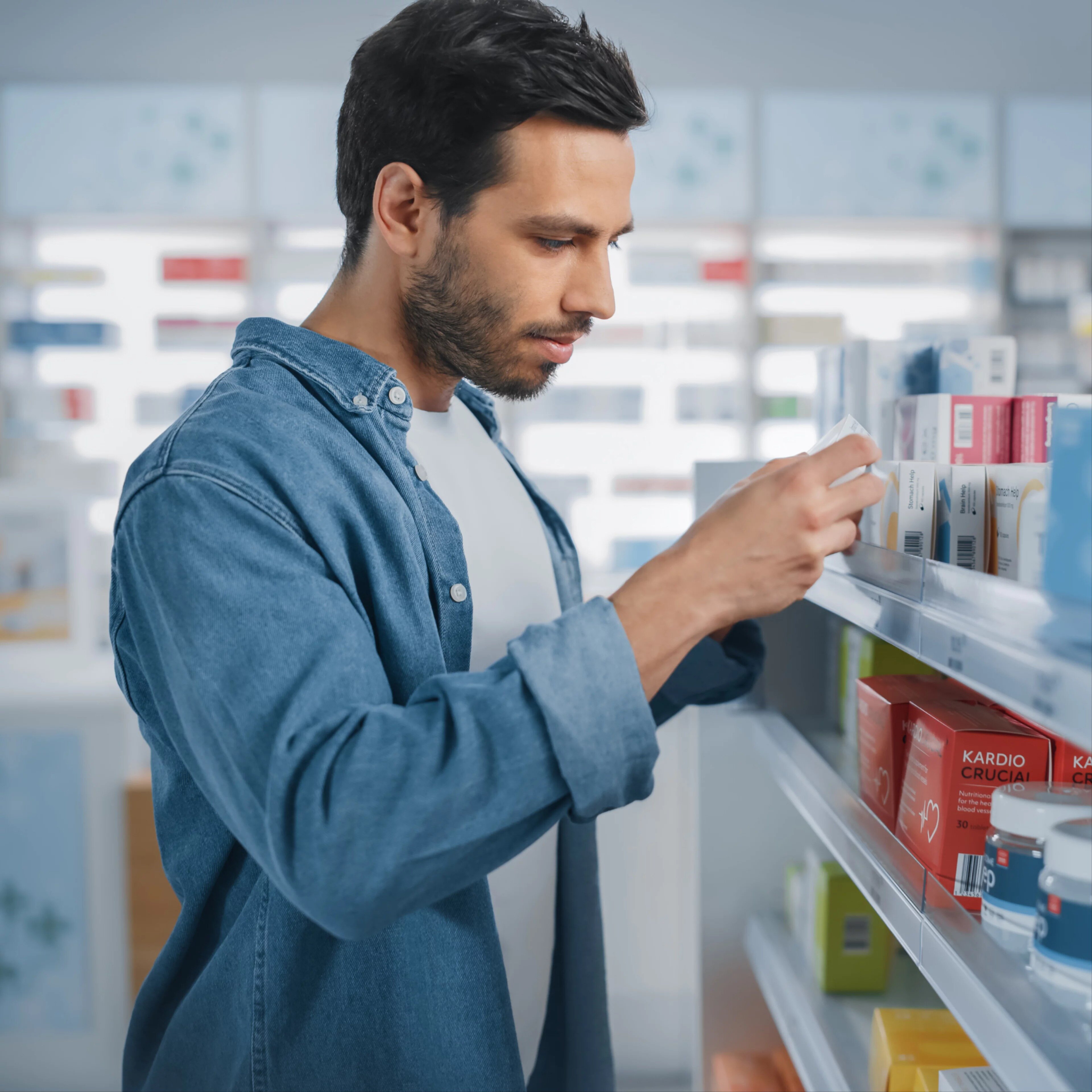 Homme qui achete de la depakine en pharmacie