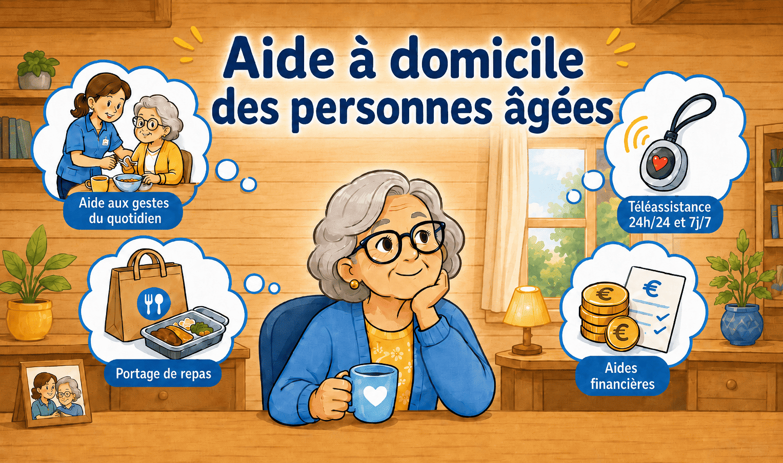 Infographie aide à domicile pour senior