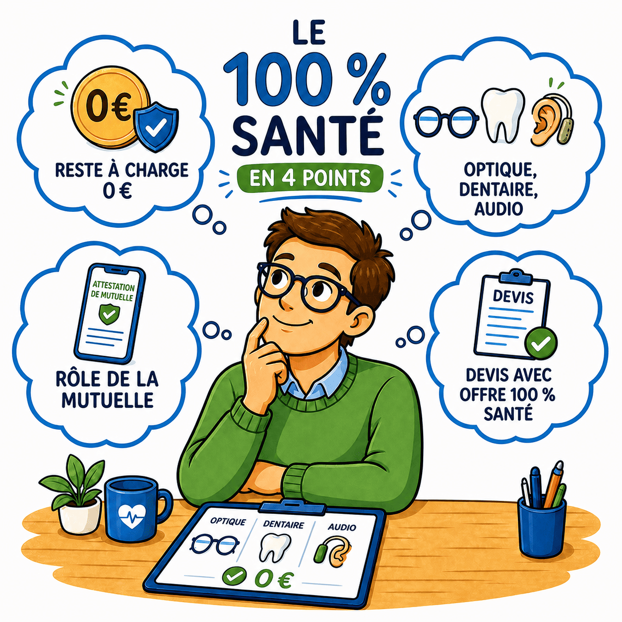 Infographie fonctionnement 100 % santé