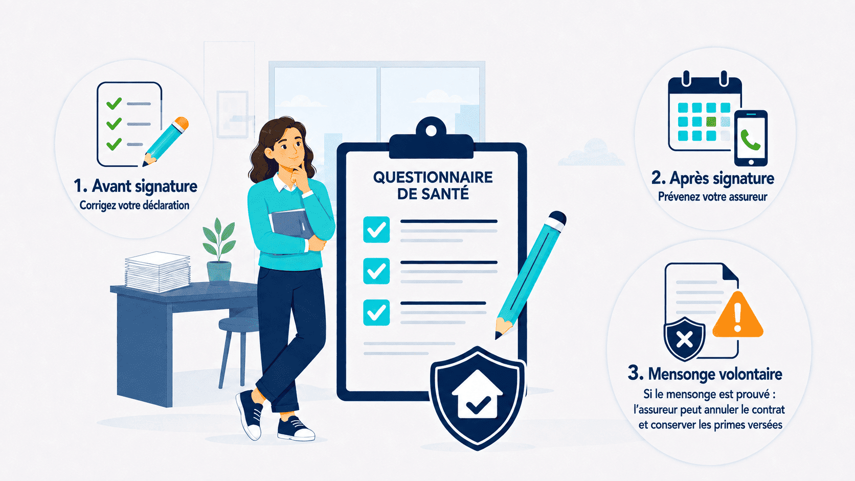 Infographie mensonge questionnaire de santé