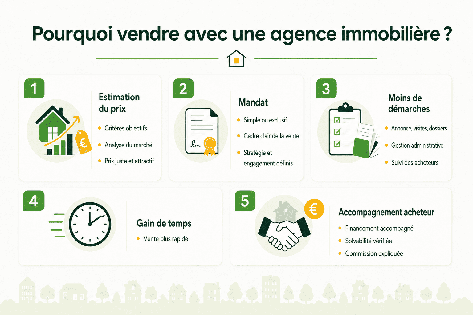 Infographie vente avec agence immobilière